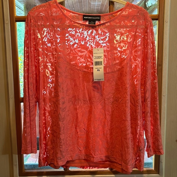 Norton McNaughton Tops - NWT NortonMcnaughton Pale Mandarin Shirt